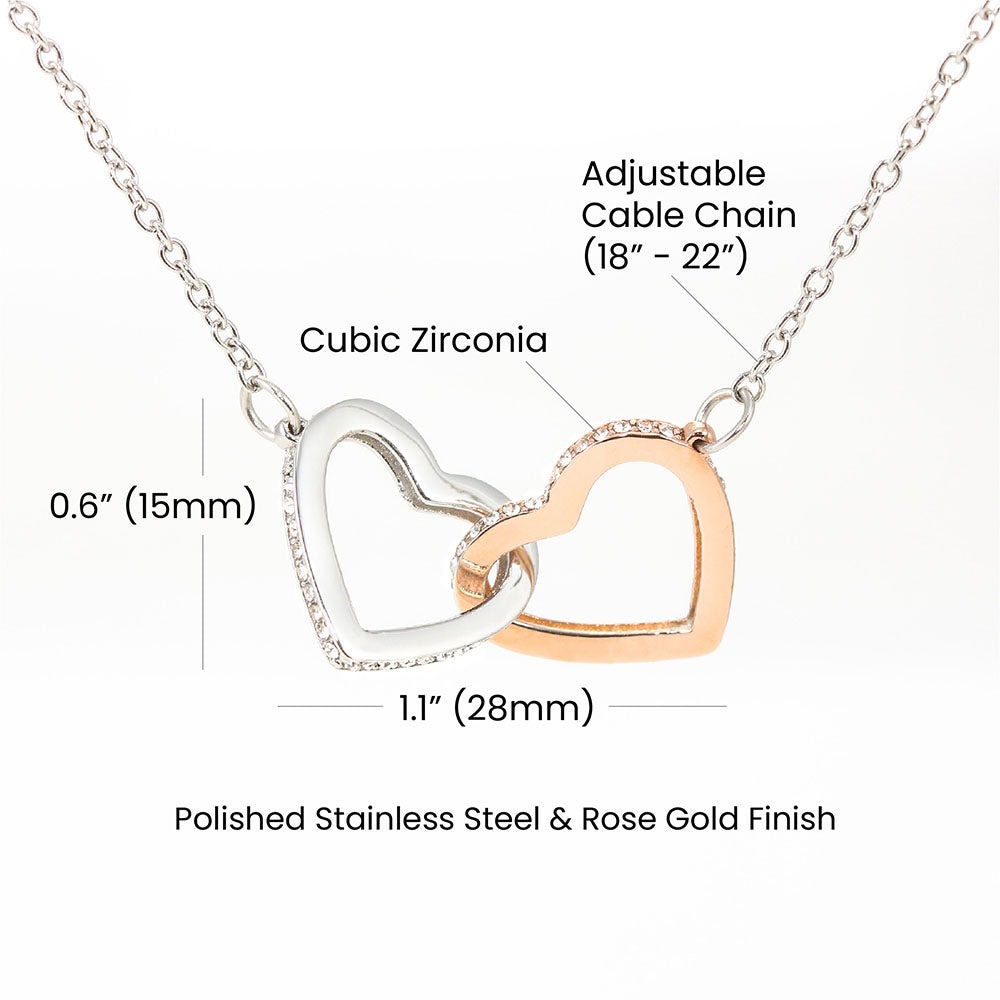 Lovcia Romantic Gift for Girls - Interlocking Hearts Necklace-Necklaces-Polished Stainless Steel and Rose Gold Finish-Standard Box-Polished Stainless Steel and Rose Gold Finish