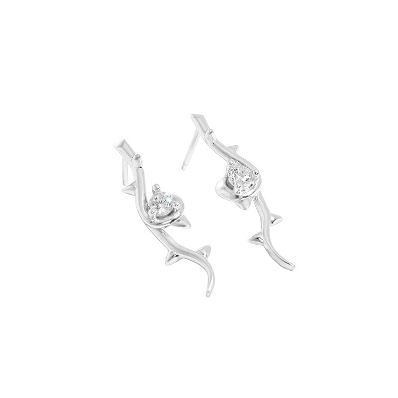 Lovcia Rose CZ Stud Earrings 6mm Gold 925 Sterling Silver-Earrings-Yellow Gold-Yellow Gold