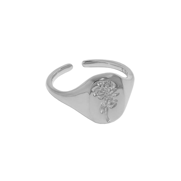 Lovcia Rose Flower Ring 925 Sterling Silver Adjustable-Rings-Yellow Gold-Yellow Gold