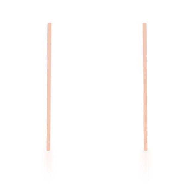 Lovcia Rose Gold Minimalist Long Drop Earrings by Carolee-Earrings-