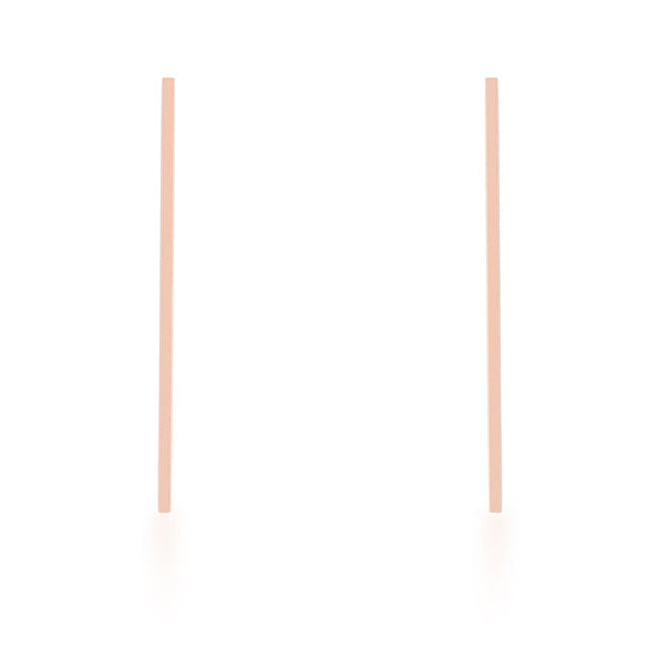 Lovcia Rose Gold Minimalist Long Drop Earrings by Carolee-Earrings-