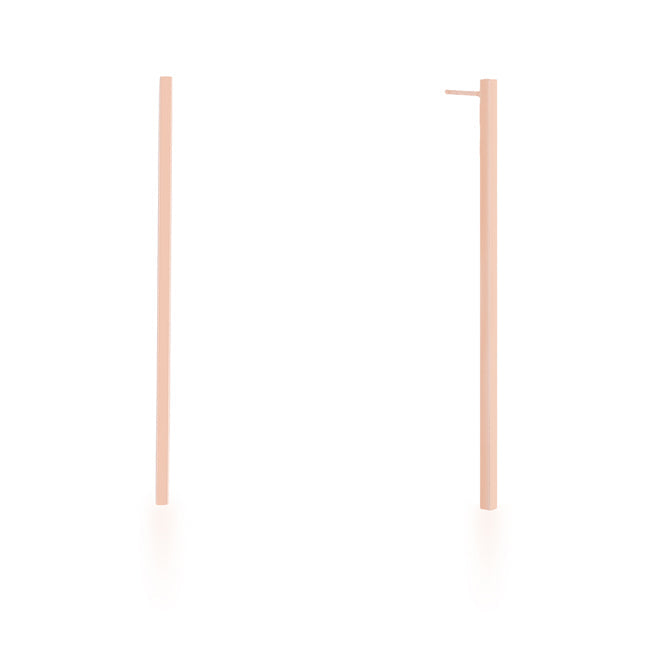 Lovcia Rose Gold Minimalist Long Drop Earrings by Carolee-Earrings-