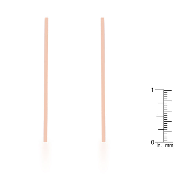 Lovcia Rose Gold Minimalist Long Drop Earrings by Carolee-Earrings-