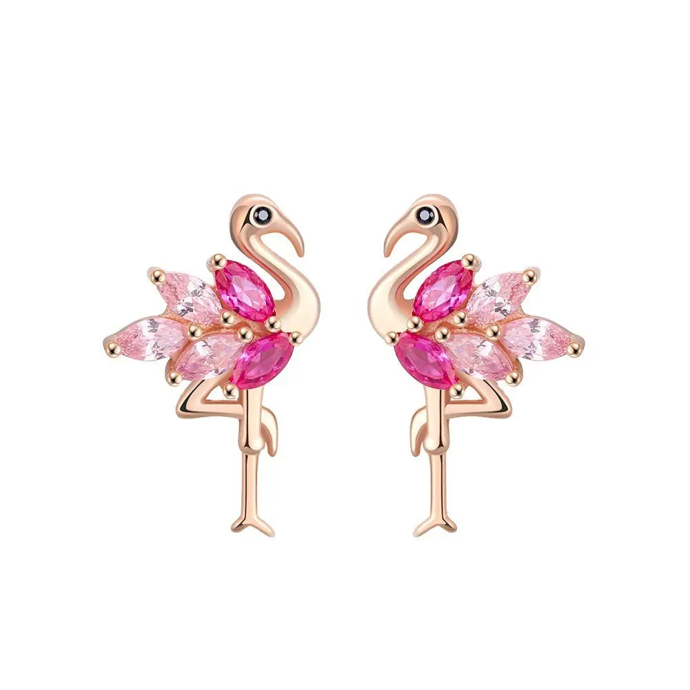 Lovcia Rose Gold Three-Dimensional Sterling Silver Animal Earrings for Women-Earrings-925silver-925silver