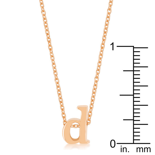Lovcia Rose Gold Tone Alphabet D Necklace Pendant-Pendants-