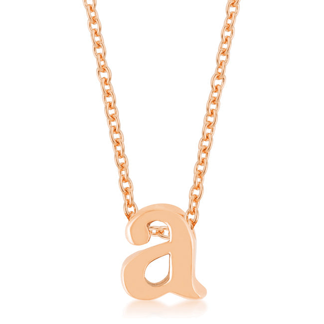 Lovcia Rose Gold Tone Initial A Necklace-Pendants-