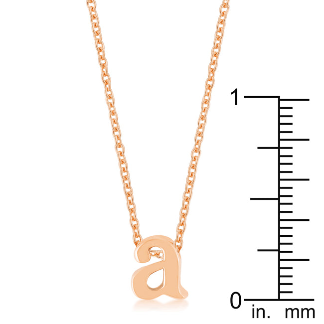 Lovcia Rose Gold Tone Initial A Necklace-Pendants-