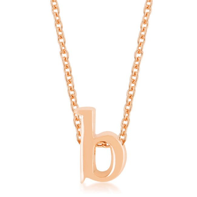 Lovcia Rose Gold Tone Initial B Necklace Pendant-Pendants-