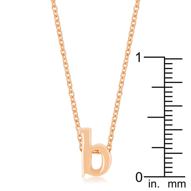 Lovcia Rose Gold Tone Initial B Necklace Pendant-Pendants-