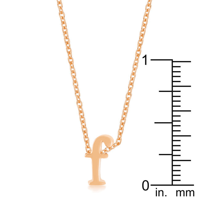 Lovcia Rose Gold Tone Initial F Necklace-Pendants-