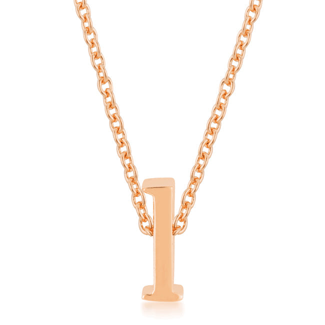 Lovcia Rose Gold Tone Initial L Necklace-Pendants-