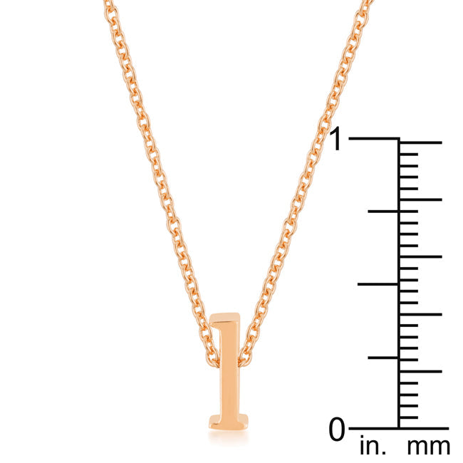 Lovcia Rose Gold Tone Initial L Necklace-Pendants-