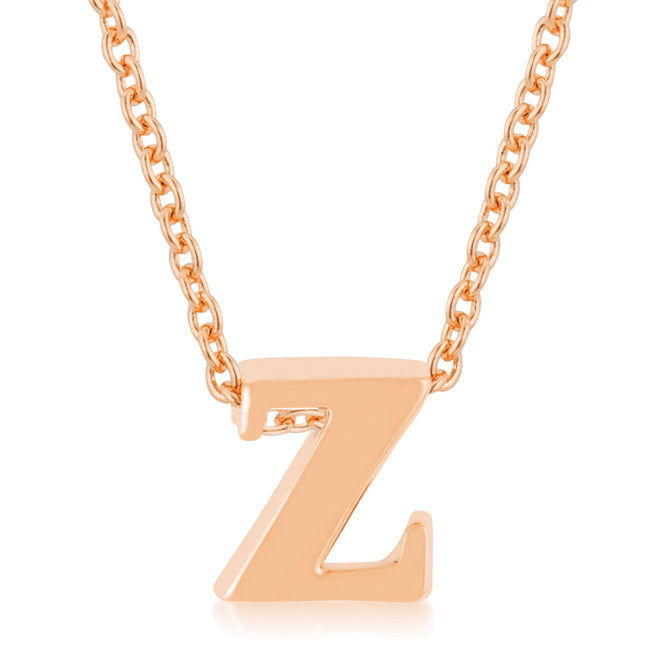 Lovcia Rose Gold Tone Initial Z Necklace-Pendants-