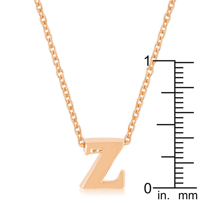 Lovcia Rose Gold Tone Initial Z Necklace-Pendants-