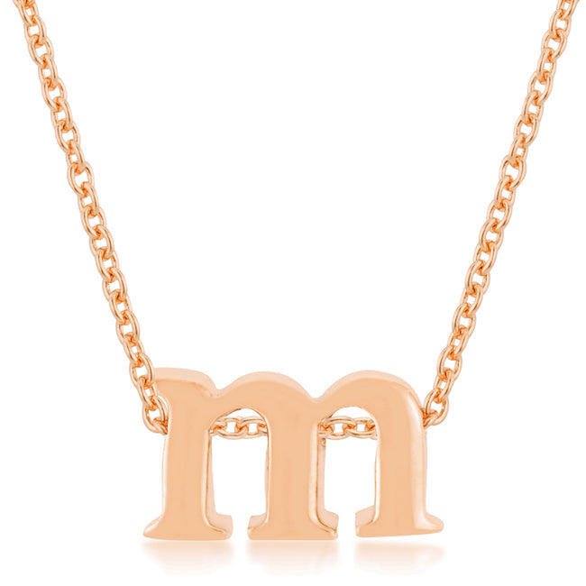 Lovcia Rose Gold-Tone M Initial Necklace-Pendants-