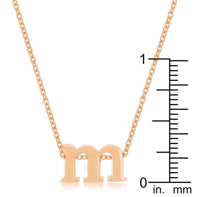 Lovcia Rose Gold-Tone M Initial Necklace-Pendants-