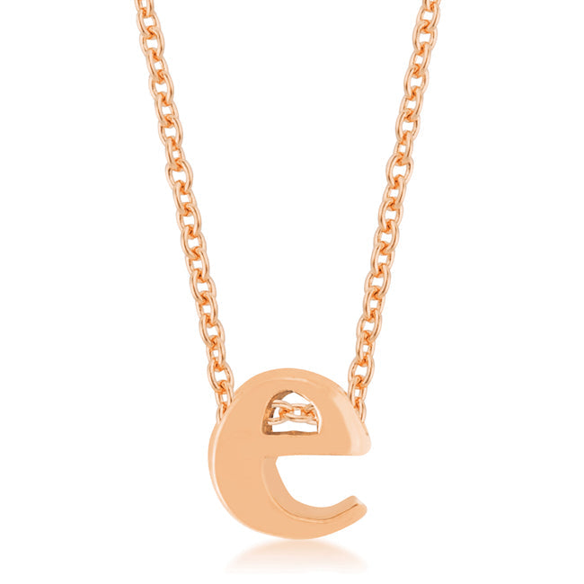 Lovcia Rose Gold Tone Monogram E Necklace-Pendants-