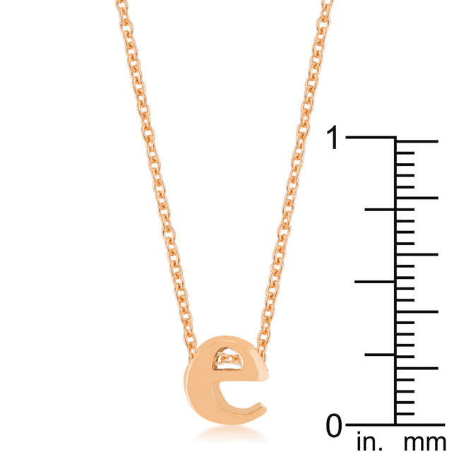 Lovcia Rose Gold Tone Monogram E Necklace-Pendants-
