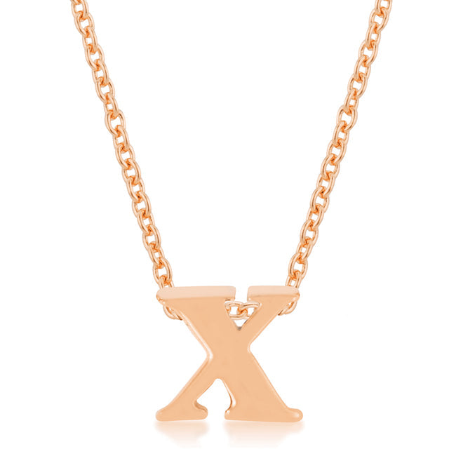 Lovcia Rose Gold Tone Personalized 'X' Necklace-Pendants-