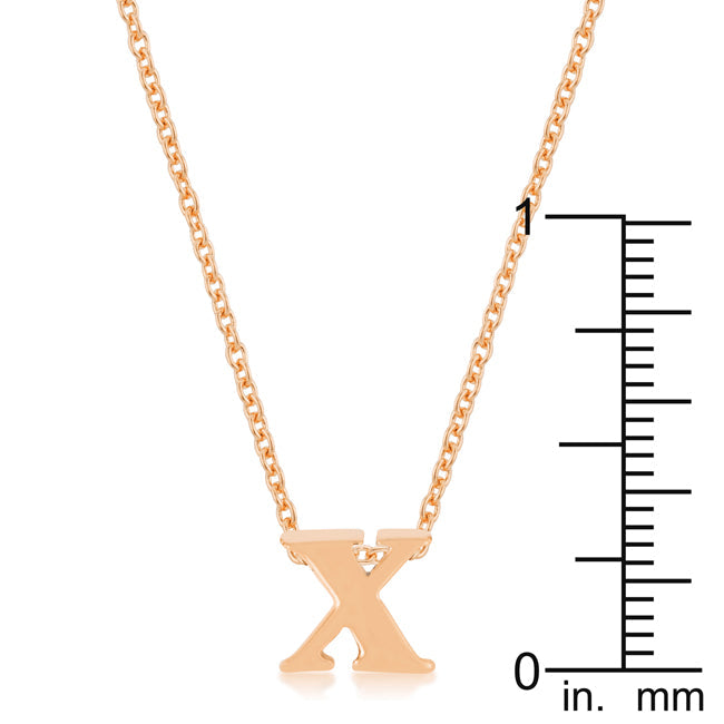 Lovcia Rose Gold Tone Personalized 'X' Necklace-Pendants-