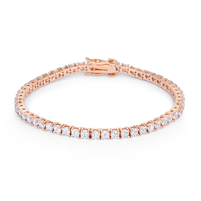 Lovcia Rose Goldtone 5.75ct Cubic Zirconia Round Tennis Bracelet-Bracelets-