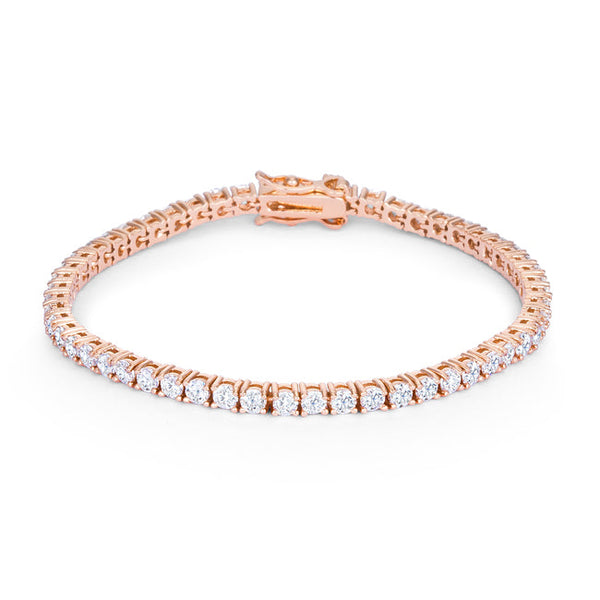Lovcia Rose Goldtone 5.75ct Cubic Zirconia Round Tennis Bracelet-Bracelets-