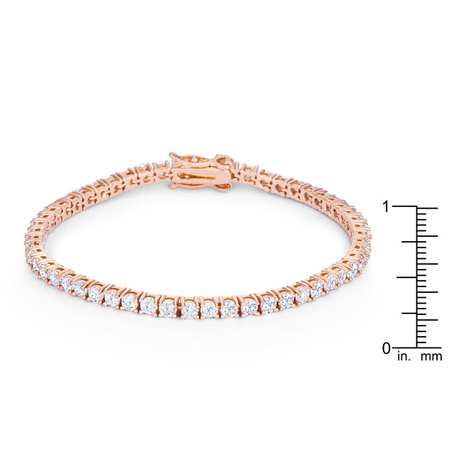 Lovcia Rose Goldtone 5.75ct Cubic Zirconia Round Tennis Bracelet-Bracelets-