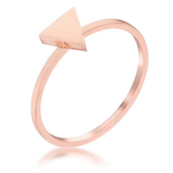 Lovcia Rose Goldtone Plated Stainless Steel Triangle Stacking Ring-Rings-5-5