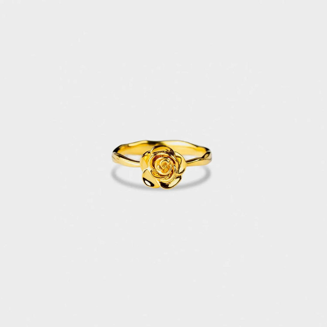 Lovcia Rose Shape 18K Gold-Plated Ring-Rings-Gold-6-Gold