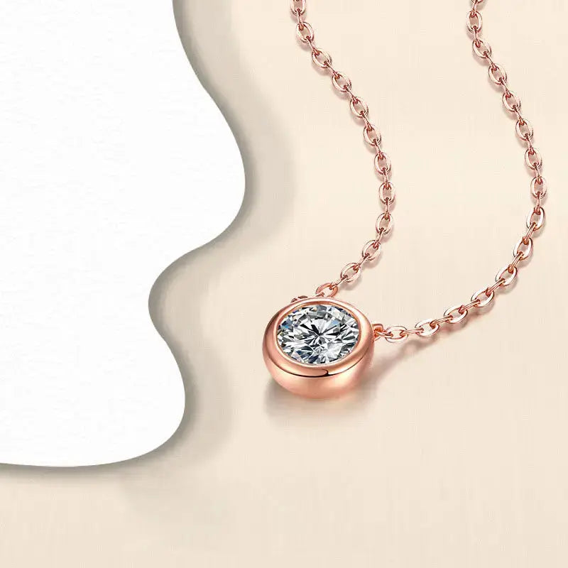 LOVCIA Simple Round Moissanite CZ Bubble 925 Sterling Silver Necklace