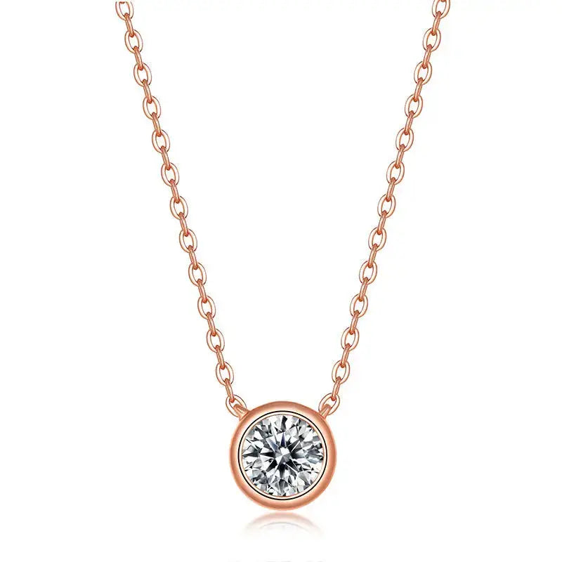 LOVCIA Simple Round Moissanite CZ Bubble 925 Sterling Silver Necklace
