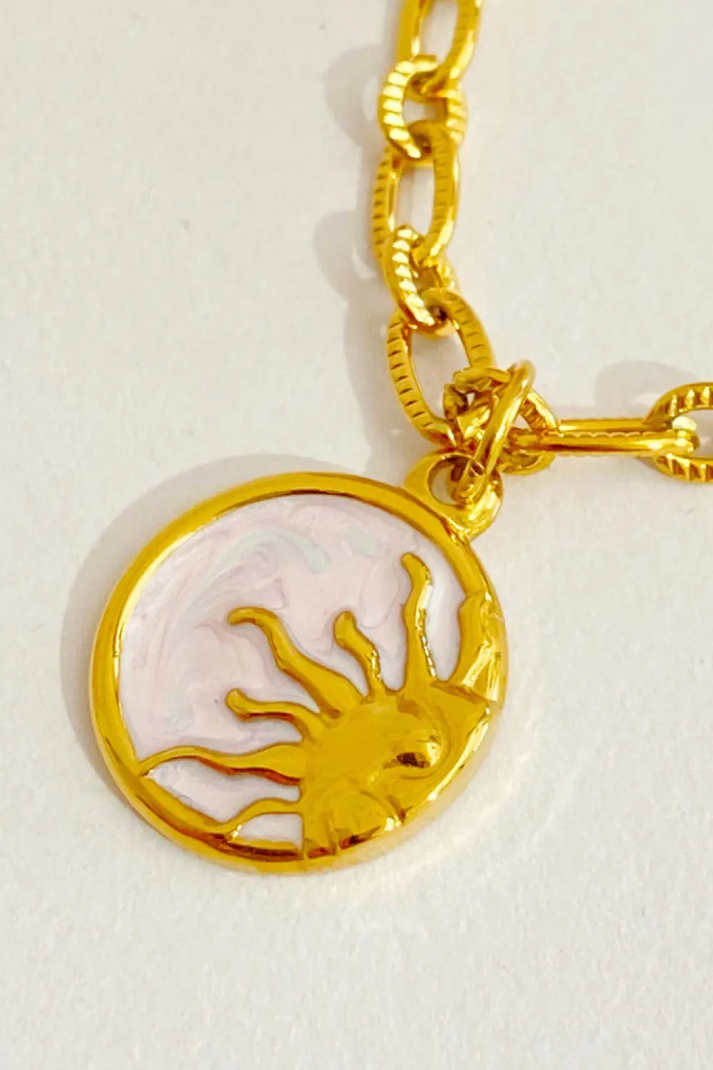 Lovcia Round Pendant Stainless Steel Necklace-Necklaces-Sun-One Size-Sun