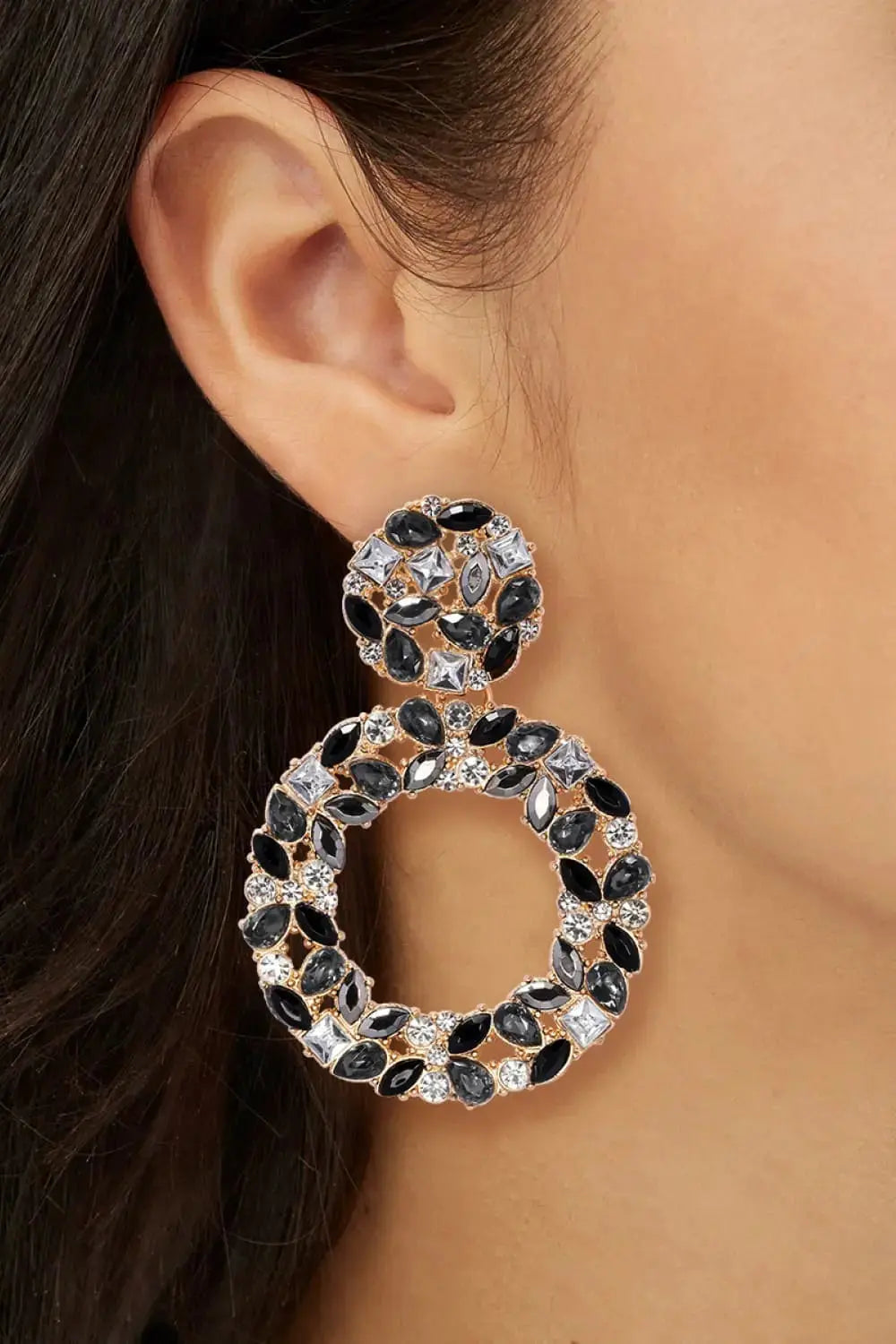 Lovcia Round Shape Acrylic Dangle Earrings-Earrings-Black-One Size-Black