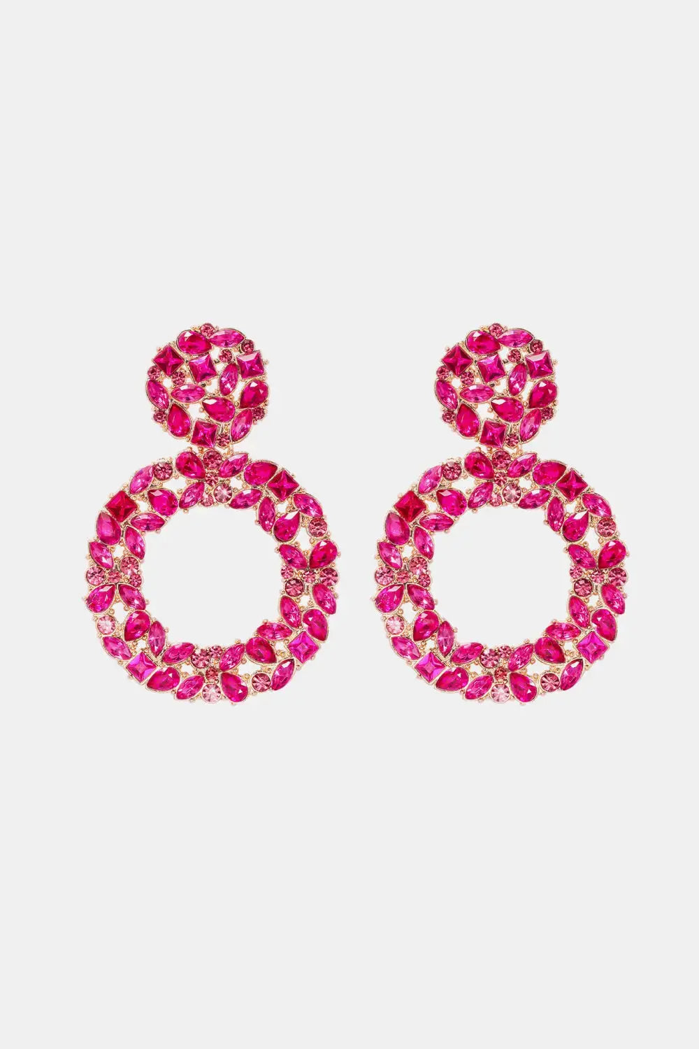 Lovcia Round Shape Acrylic Dangle Earrings-Earrings-Hot Pink-One Size-Hot Pink