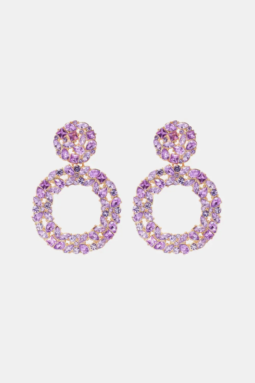 Lovcia Round Shape Acrylic Dangle Earrings-Earrings-Lavender-One Size-Lavender