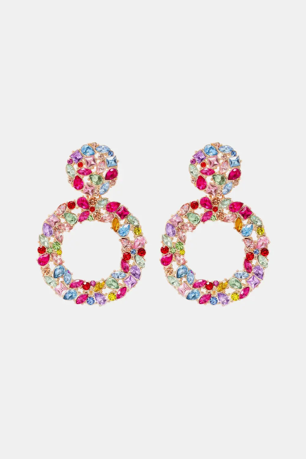 Lovcia Round Shape Acrylic Dangle Earrings-Earrings-Multicolor-One Size-Multicolor