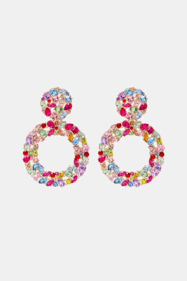 Lovcia Round Shape Acrylic Dangle Earrings-Earrings-Multicolor-One Size-Multicolor
