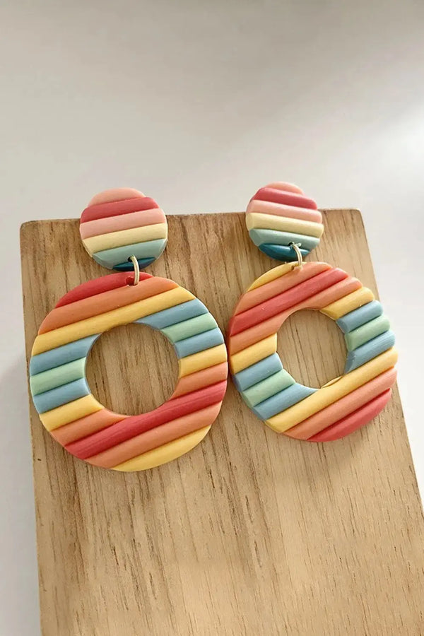 Lovcia Round Shape Dangle Earrings-Earrings-Multicolor-One Size-Multicolor