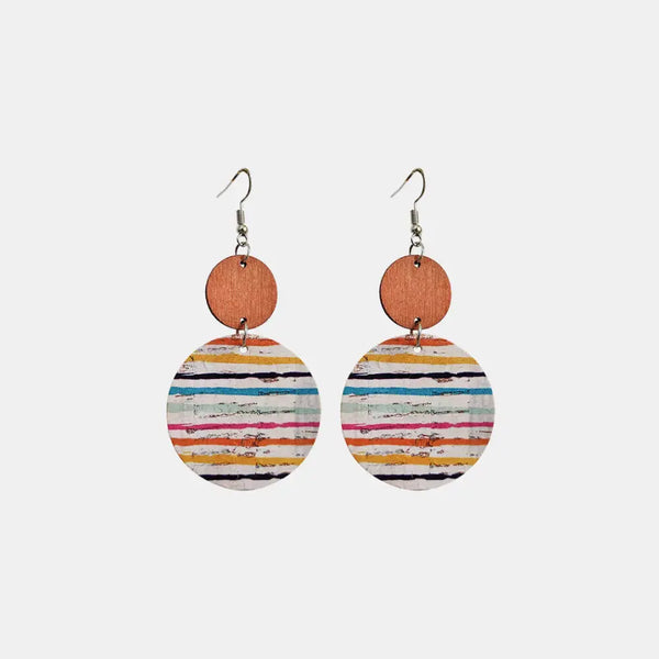 Lovcia Round Shape Wooden Dangle Earrings-Earrings-Style A-One Size-Style A