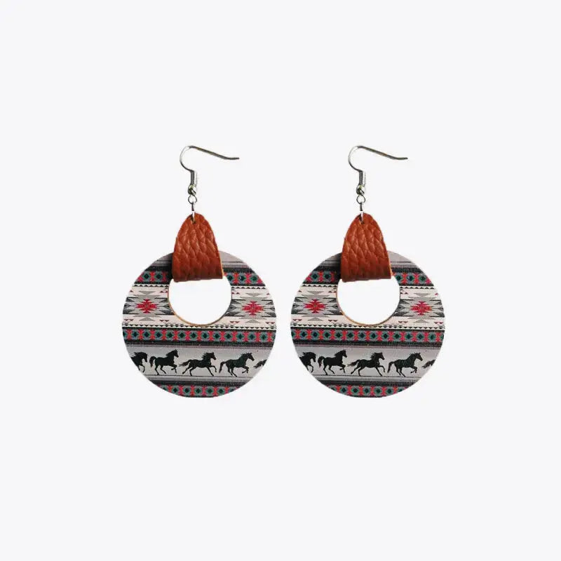 Lovcia Round Shape Wooden Dangle Earrings-Earrings-Style A-One Size-Style A