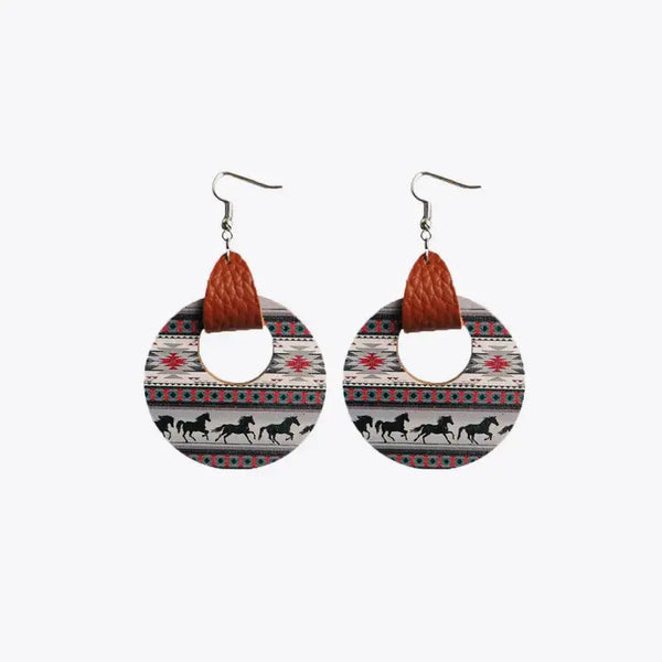 Lovcia Round Shape Wooden Dangle Earrings-Earrings-Style A-One Size-Style A