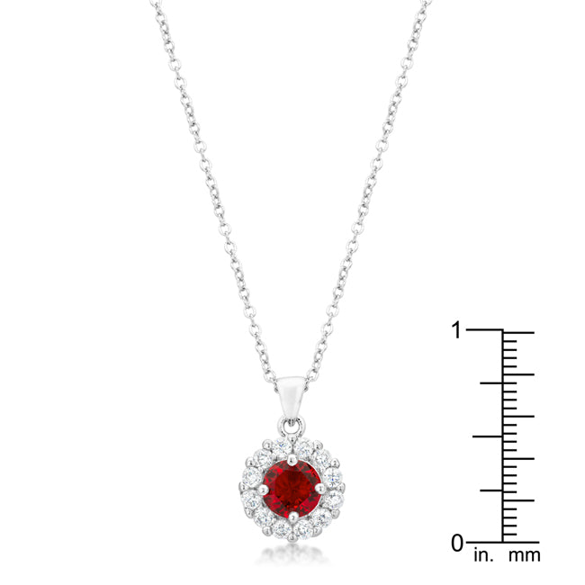 Lovcia Ruby Red Elegance Bridal Necklace Pendant-Pendants-