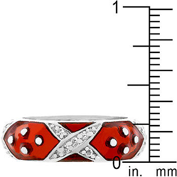 Lovcia Ruby Red Marbled Enamel Eternity Band Ring-Rings-5-5
