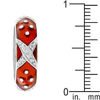 Lovcia Ruby Red Marbled Enamel Eternity Band Ring-Rings-5-5