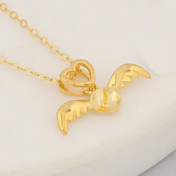 Lovcia S925 Silver Pearl Pendant Women's Fashion Temperament Design Fetal Hair Angel Pendant-Charms & Pendants-hanging bracket with chain-gold-hanging bracket with chain