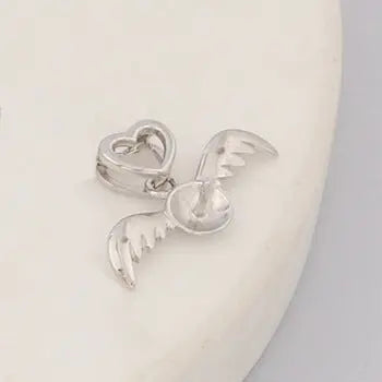 Lovcia S925 Silver Pearl Pendant Women's Fashion Temperament Design Fetal Hair Angel Pendant-Charms & Pendants-hanging empty support-White-hanging empty support