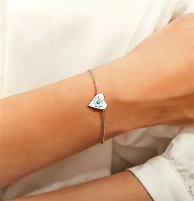 Lovcia S925 Sterling Silver Love Demon Eye Bracelet For Women-Bracelets-White gold-White gold