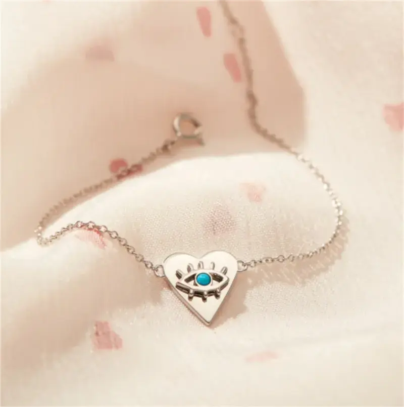 Lovcia S925 Sterling Silver Love Demon Eye Bracelet For Women-Bracelets-White gold-White gold