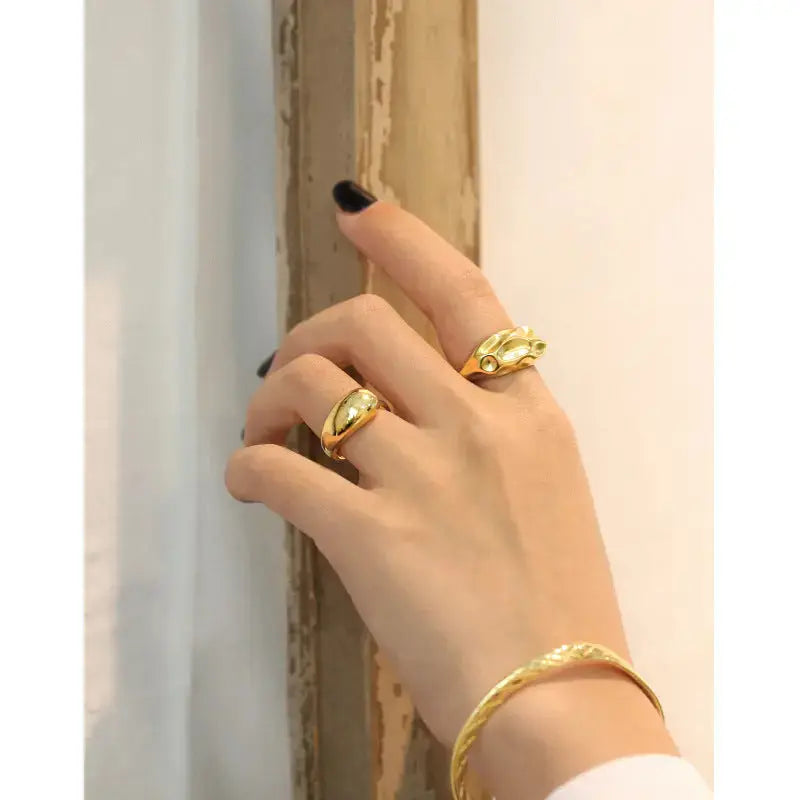 Lovcia Sale Irregular Uneven 925 Sterling Silver Adjustable Ring-Rings-No Plating-No Plating