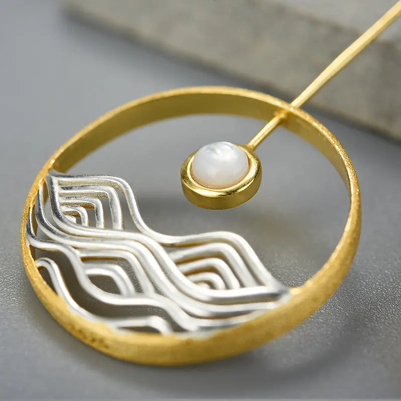 Lovcia Sea Sunrise Shell Design Sterling Silver Earrings for Women-Earrings-Gold separation-Gold separation